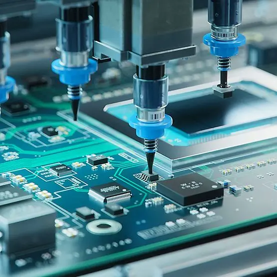 Photo non contractuelle Photo du processus de fabrication d'une carte éllectronique
